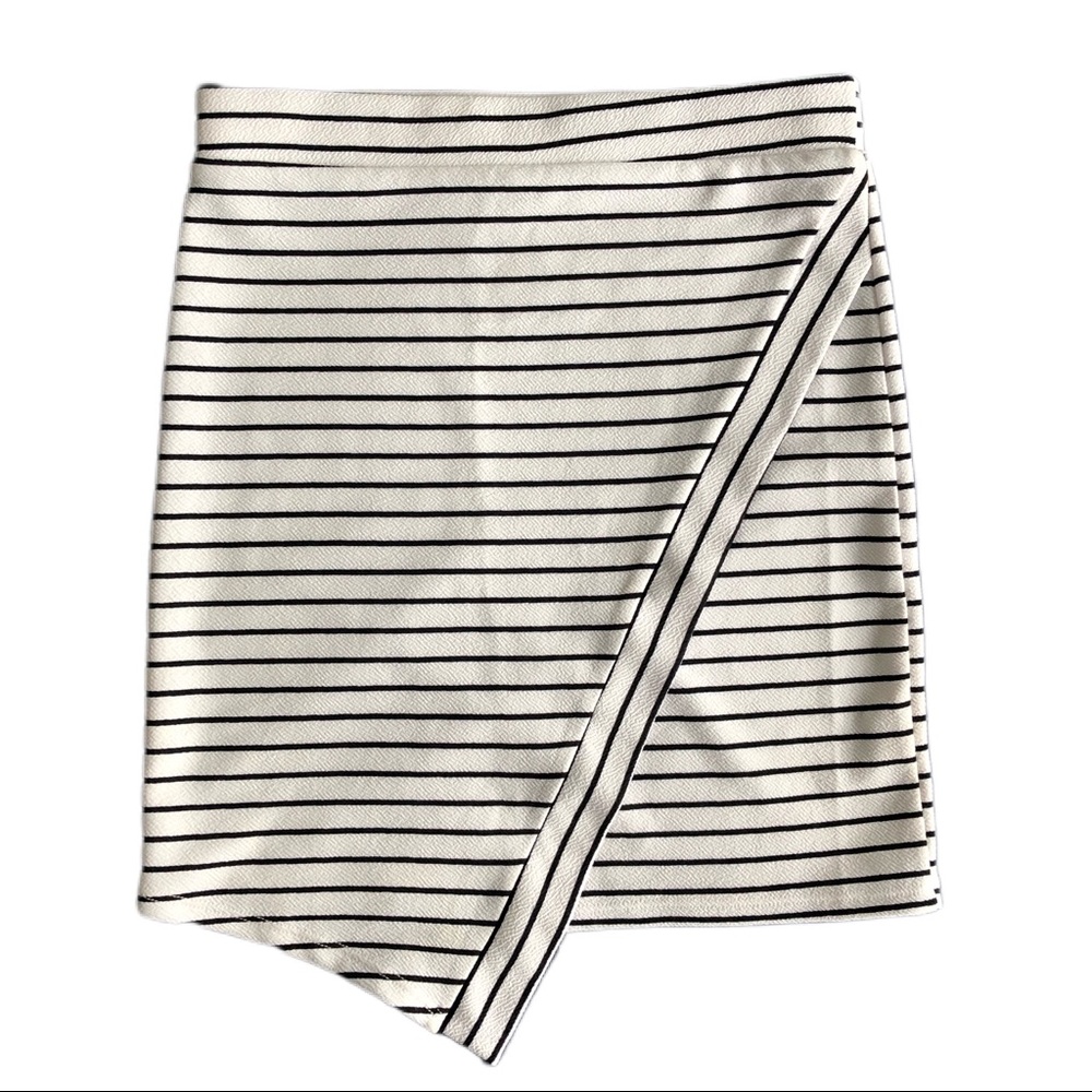 ANTISTAR Asymmetrical Stripped Mini Skirt